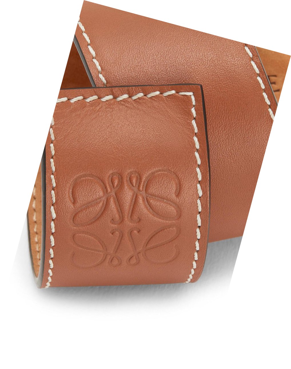 Loewe Small slap bracelet in calfskin Tan | HTMEO-9435