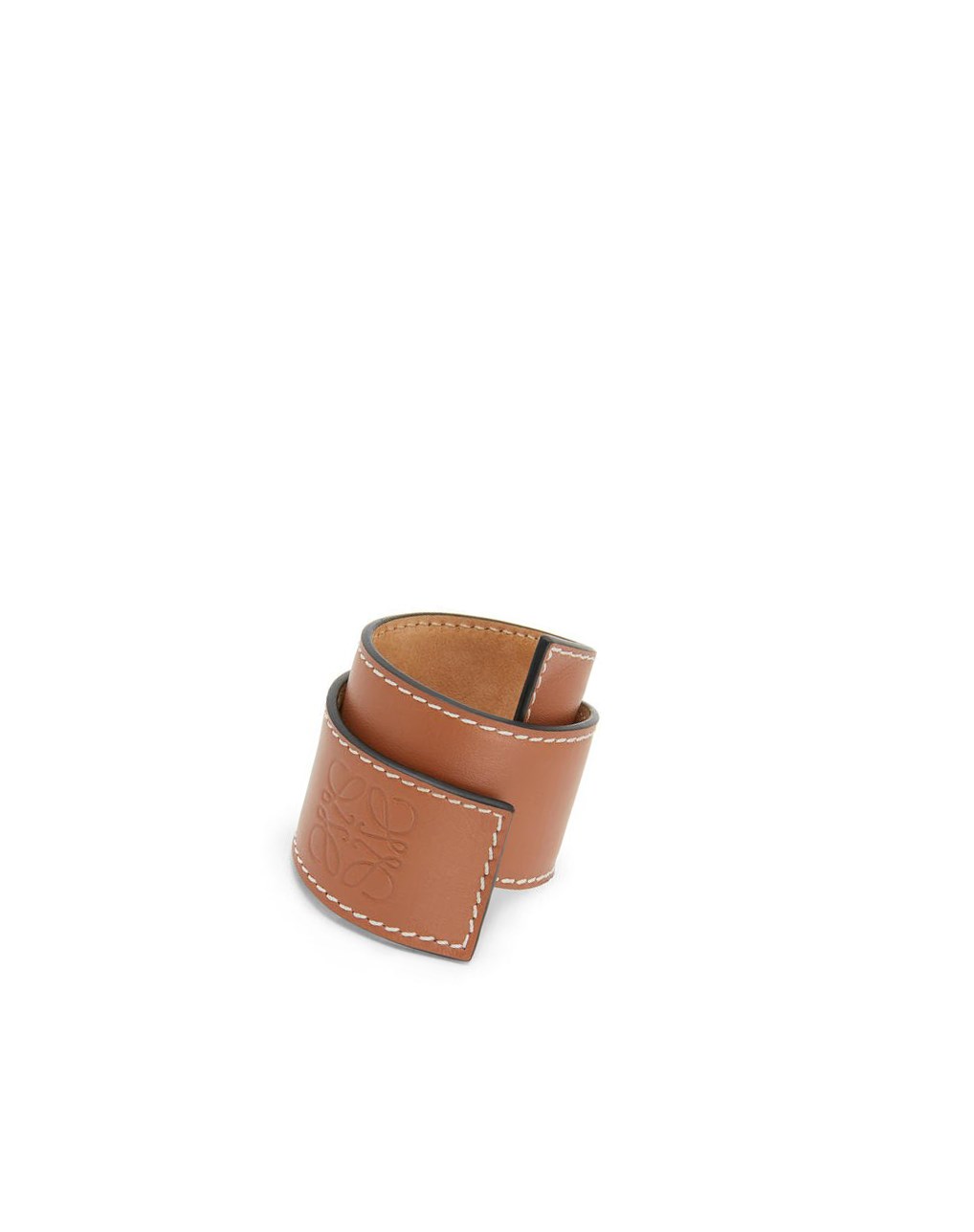Loewe Small slap bracelet in calfskin Tan | HTMEO-9435
