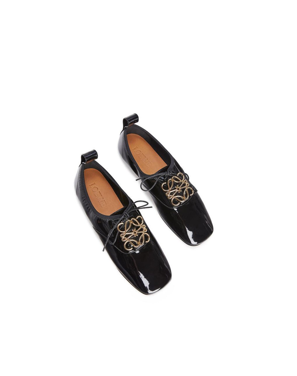 Loewe Soft derby anagram in patent calf Negros | GUQOD-2098