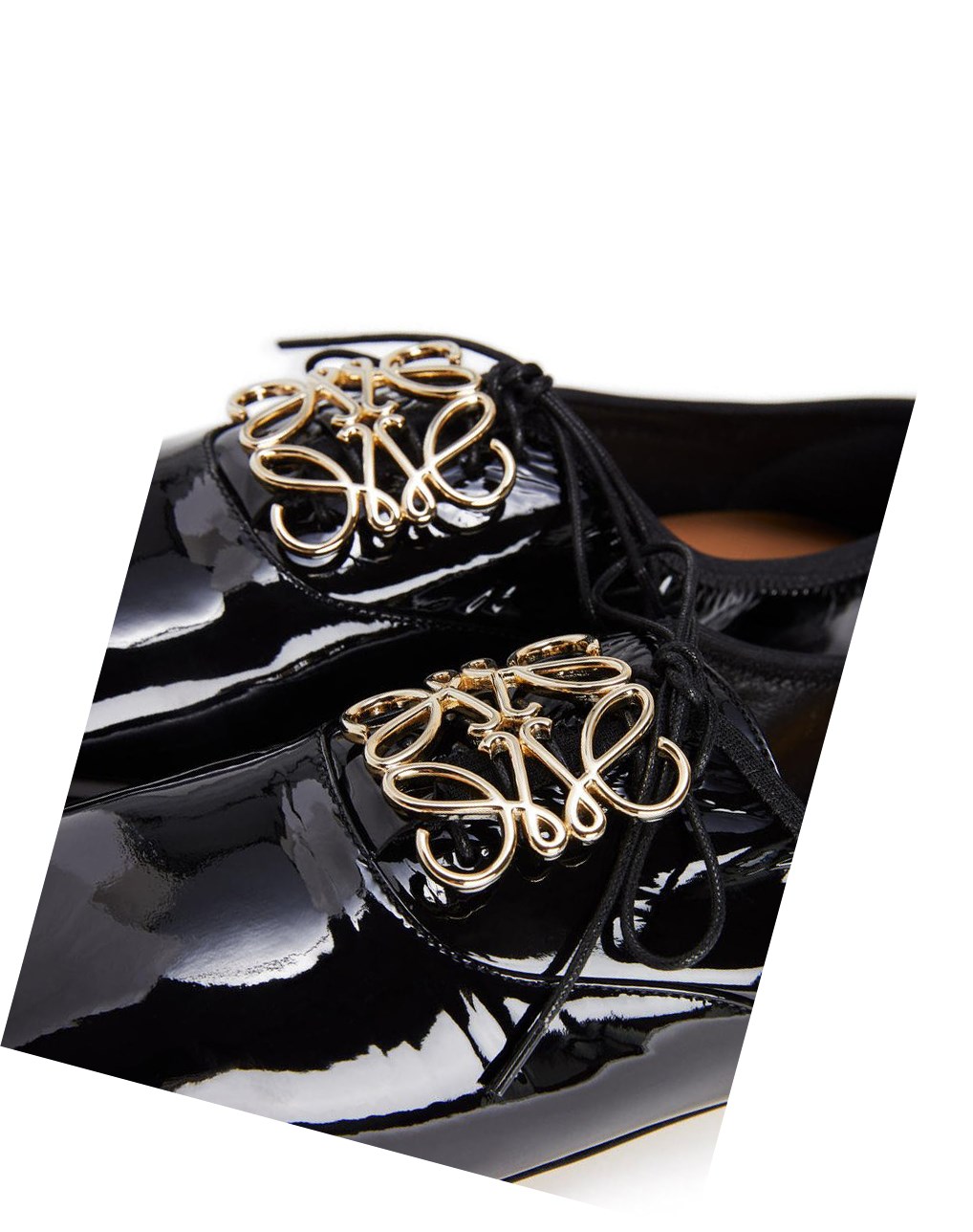 Loewe Soft derby anagram in patent calf Negros | GUQOD-2098