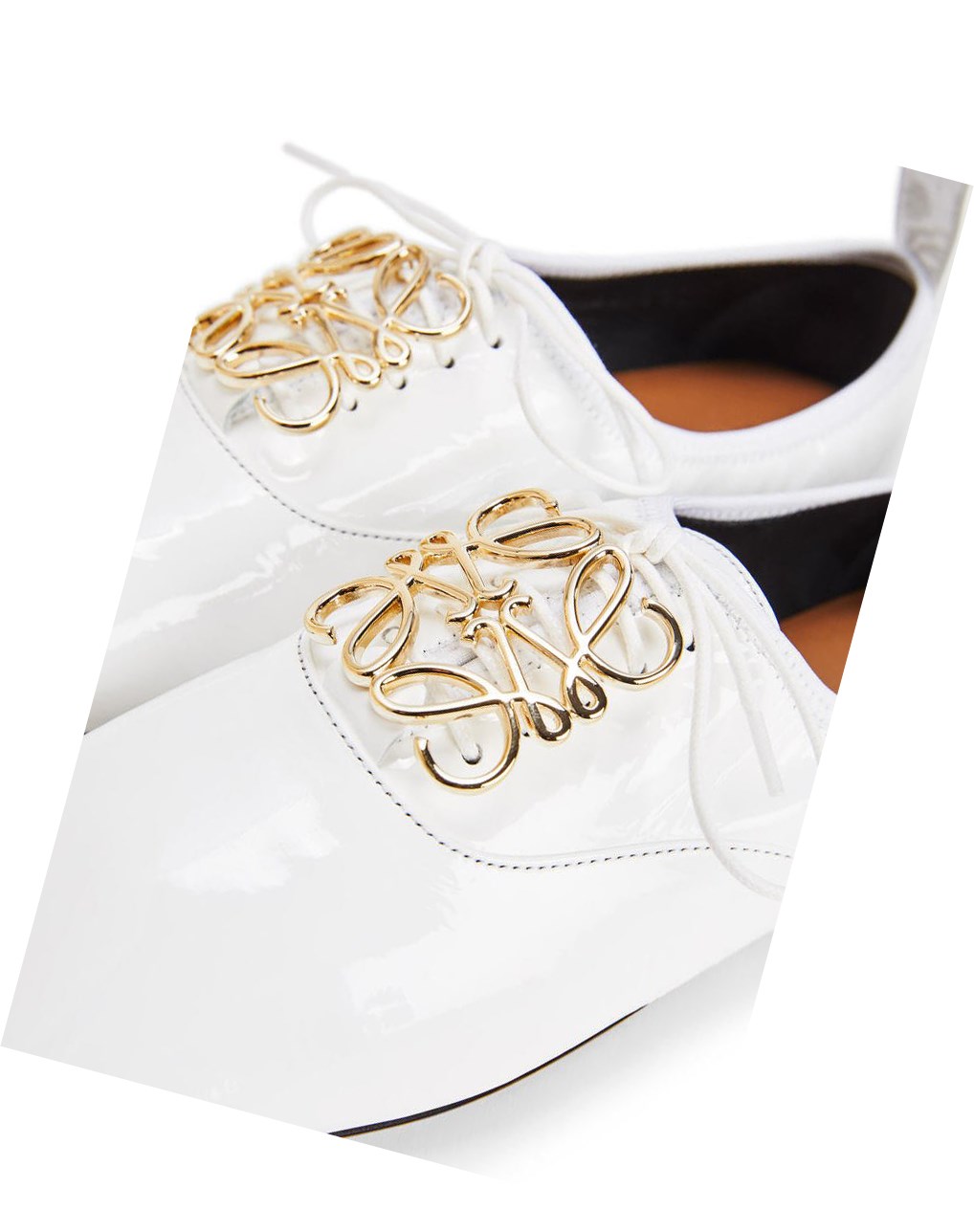 Loewe Soft derby anagram in patent calf Blancos | NYXOR-3291