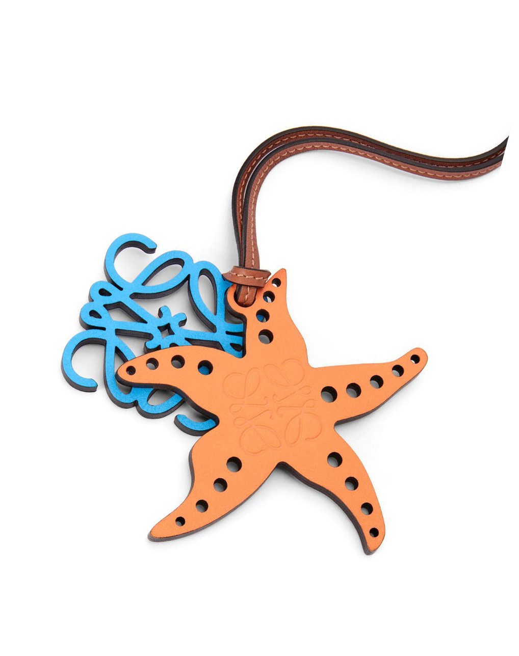 Loewe Starfish charm in calfskin and brass Verdes Naranjas Claro | ILNOM-5439