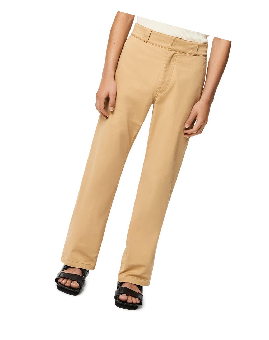 Loewe Straight leg trousers in cotton Beige | XUHSQ-2698