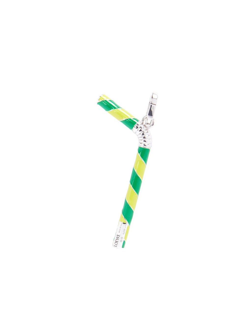 Loewe Straw pendant in sterling silver and enamel Amarillos Verdes | YHECQ-7235