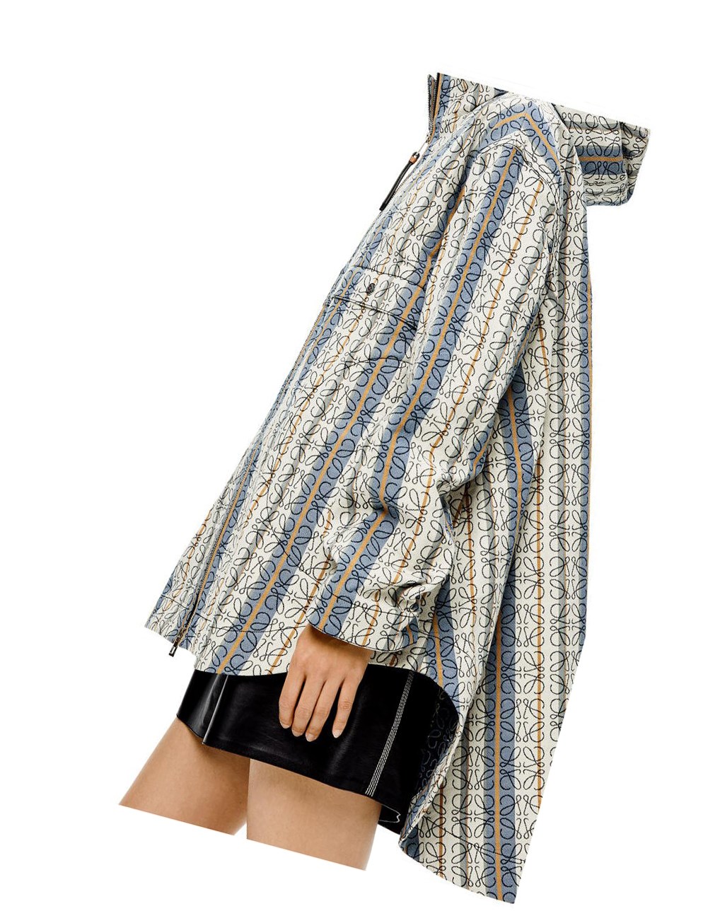 Loewe Stripe Anagram jacquard parka in cotton Azules Multicolor | VIQGK-3596
