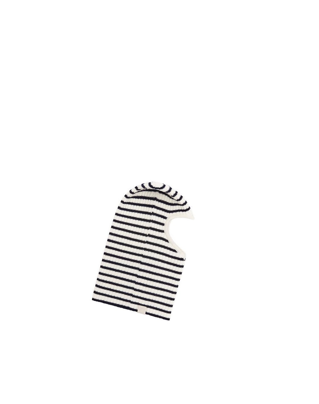 Loewe Stripe heart balaclava in wool Blancos Azul Marino Azules | UCEPX-0584