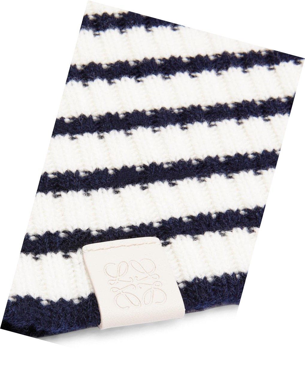 Loewe Stripe heart balaclava in wool Blancos Azul Marino Azules | UCEPX-0584