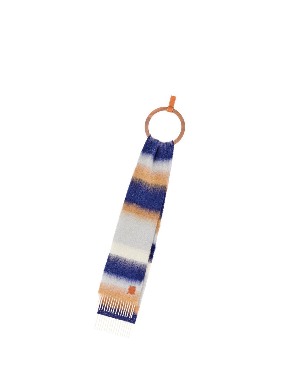 Loewe Stripe scarf in mohair Azul Marino Azules Multicolor | QSKUM-0932