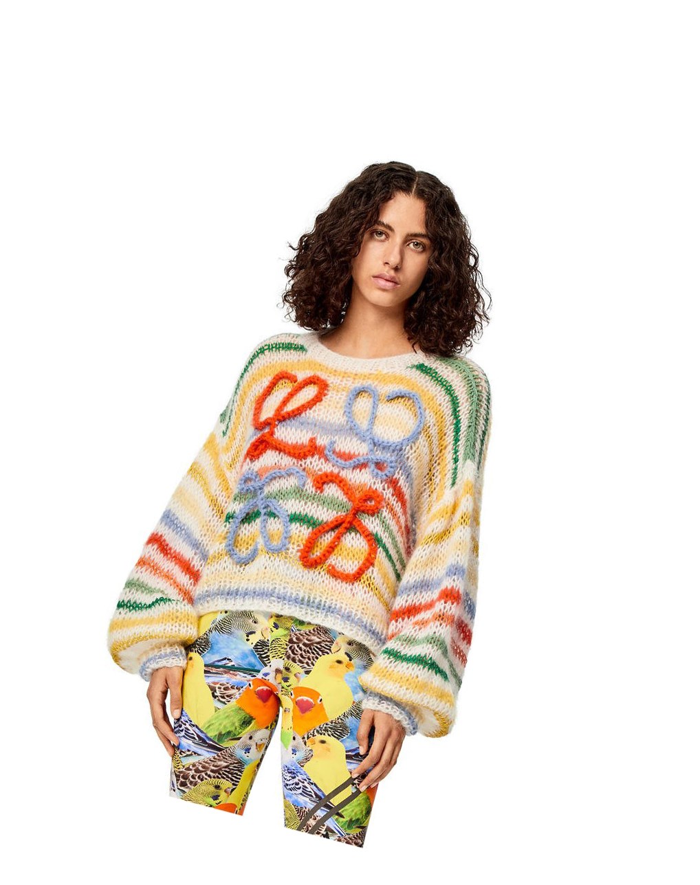 Loewe Stripe sweater in mohair Blancos Multicolor | FUGOP-1275