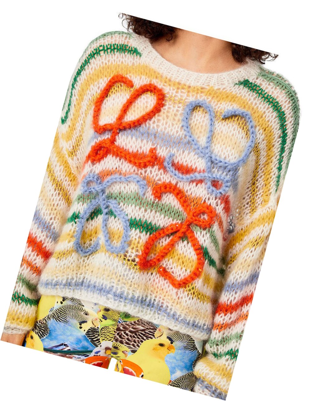 Loewe Stripe sweater in mohair Blancos Multicolor | FUGOP-1275