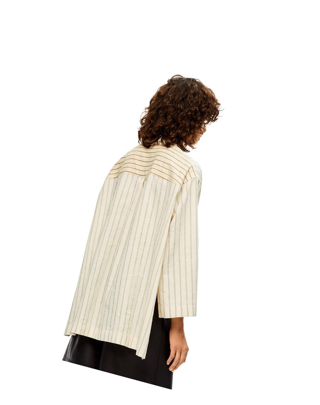 Loewe Stripe tunic shirt in cotton and linen Negros | BCFMD-5342