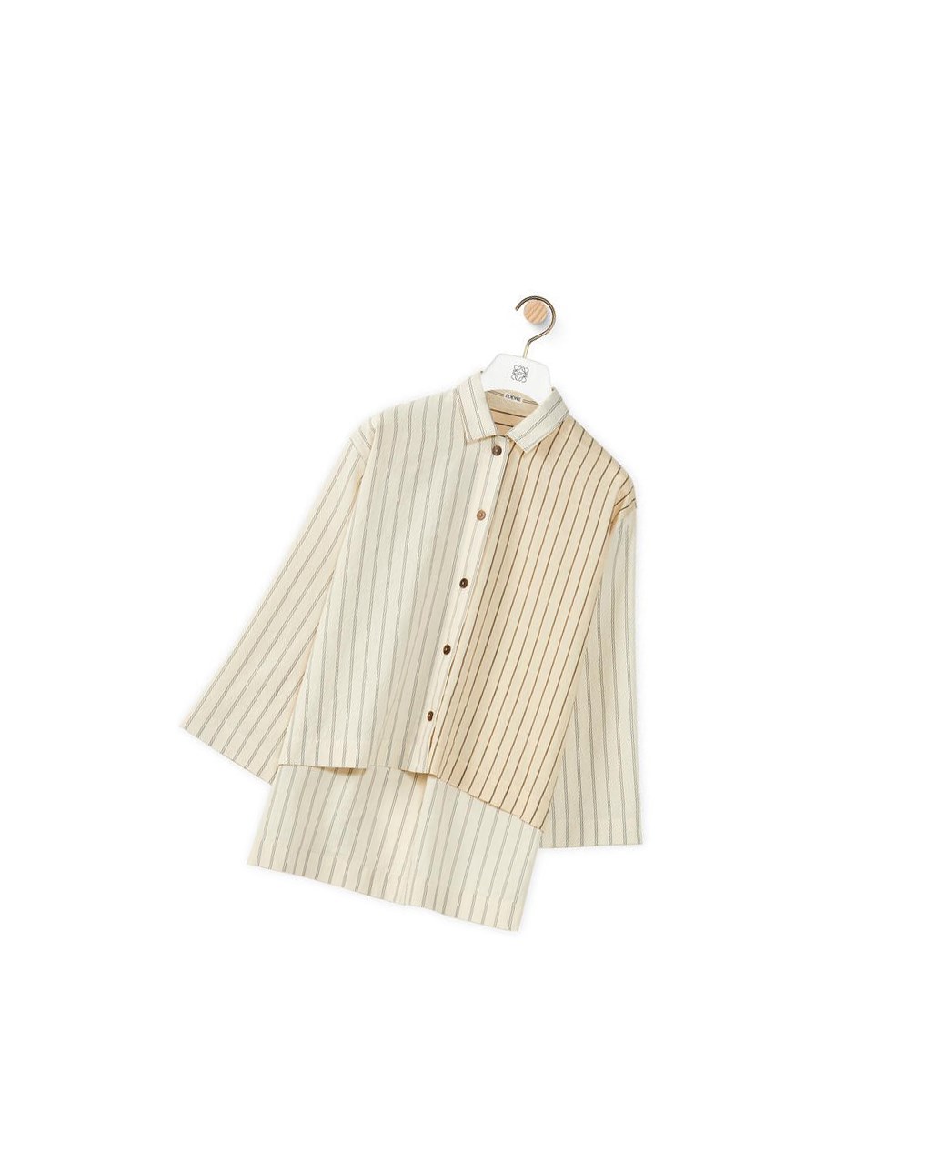 Loewe Stripe tunic shirt in cotton and linen Negros | BCFMD-5342