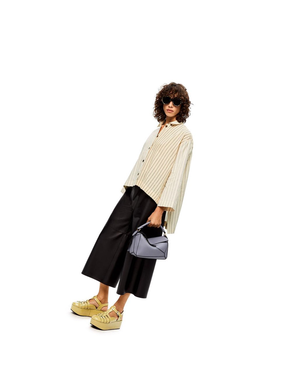 Loewe Stripe tunic shirt in cotton and linen Negros | BCFMD-5342