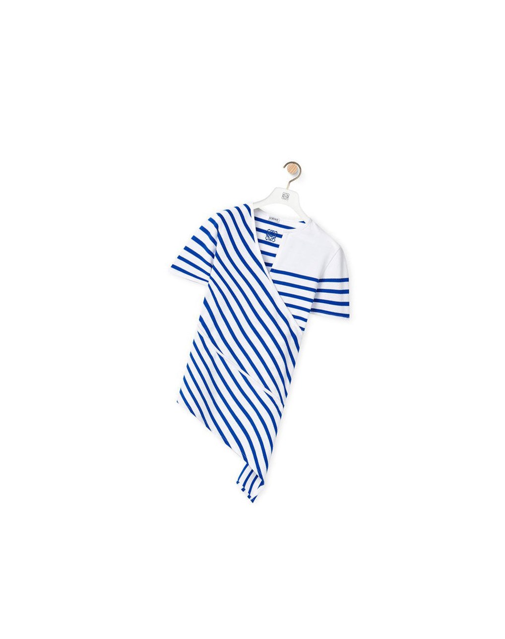 Loewe Striped asymmetric top in cotton Blancos Azul Marino | KIMZT-5936