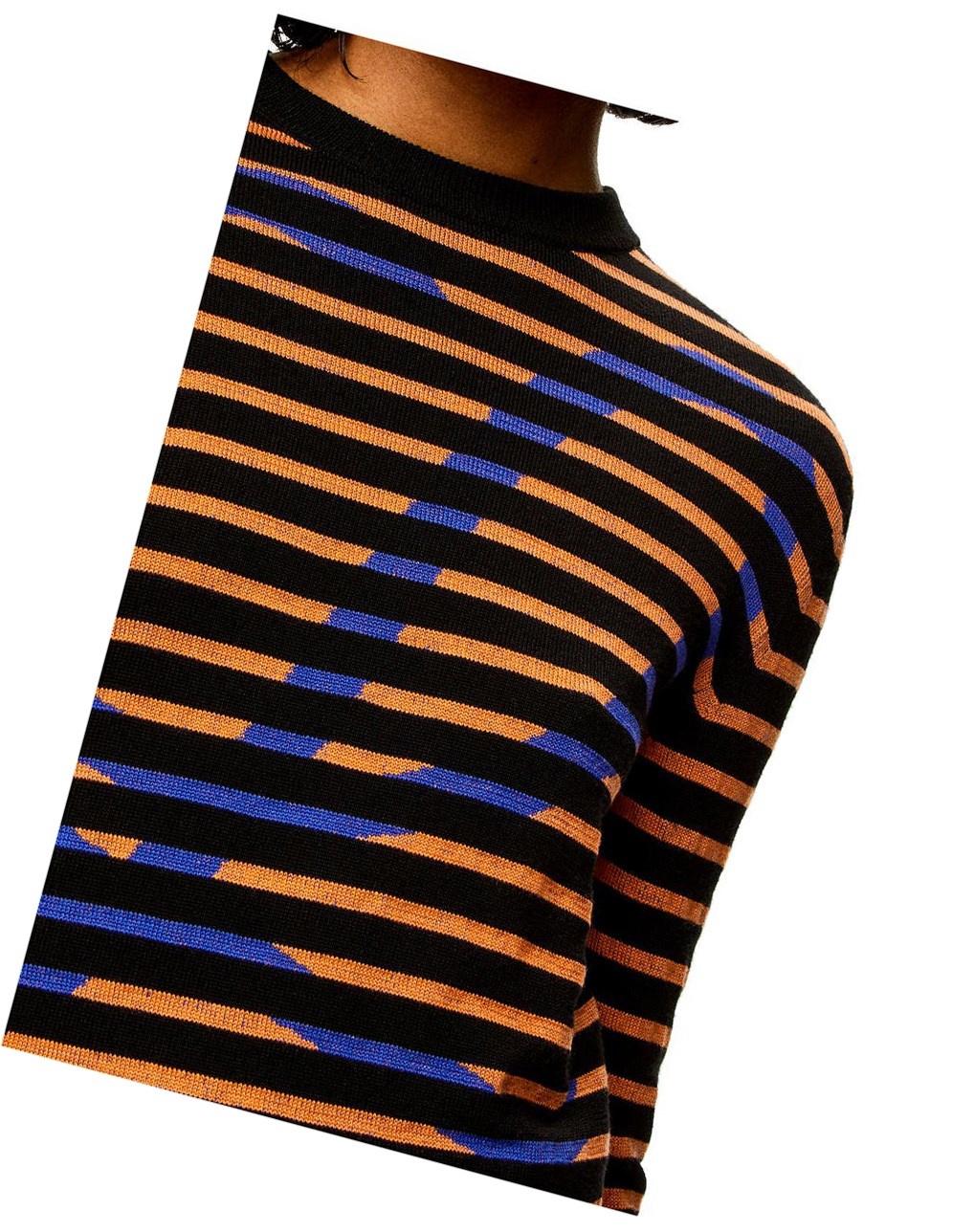 Loewe Striped logo sweater in wool Negros Naranjas | UOETR-6528