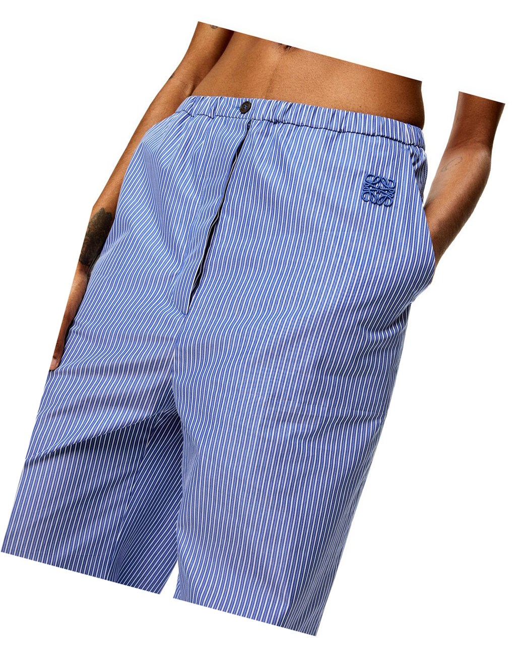 Loewe Striped pyjama trousers in cotton Azules Blancos | PWDTQ-4158
