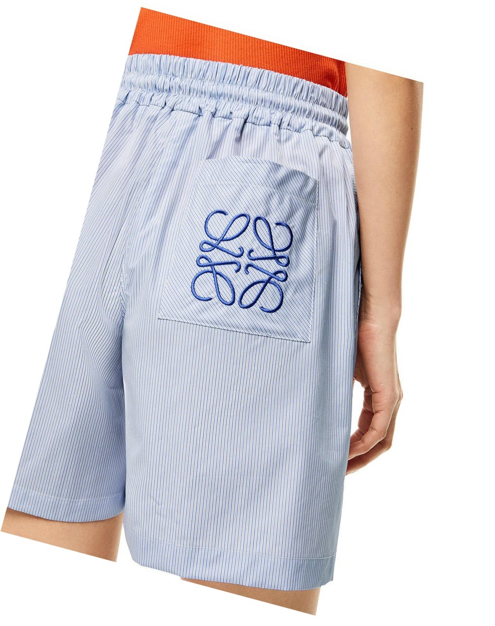 Loewe Striped shorts in cotton Blancos Azules | HCKRJ-0981
