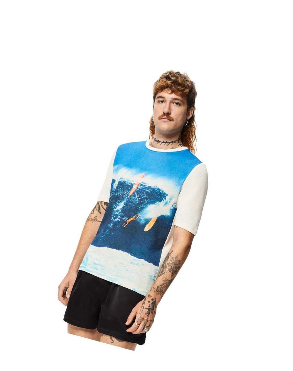 Loewe Surf print T-shirt in cotton Azul Marino Azules | ZVQIW-7826