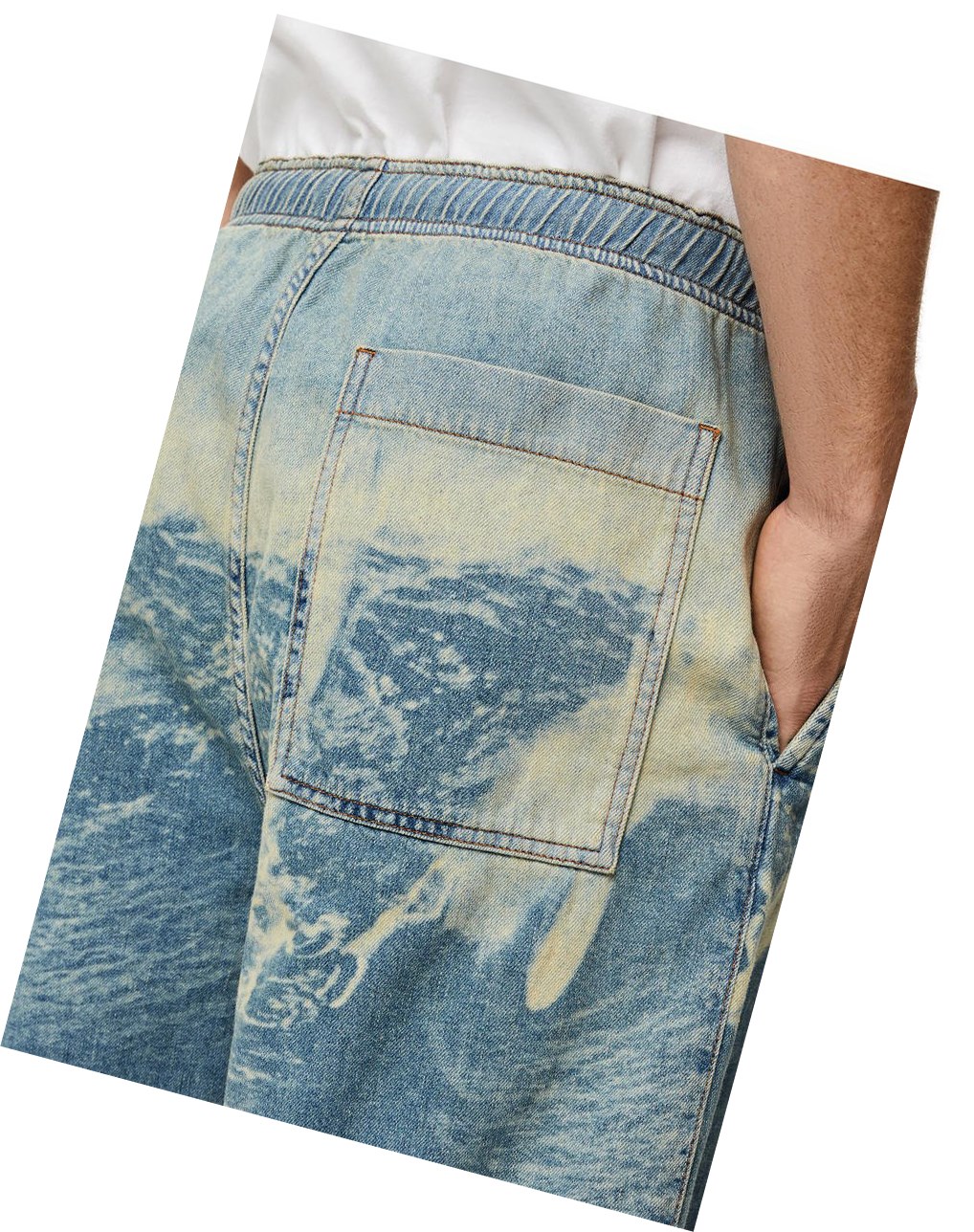 Loewe Surf print drawstring shorts in denim Azules | DXUJC-5902