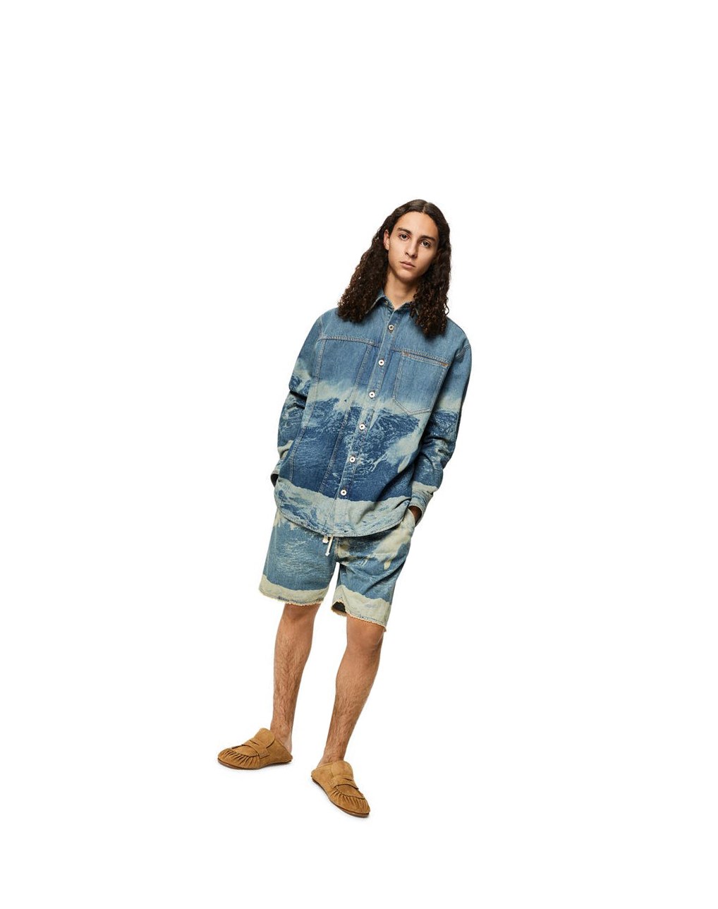 Loewe Surf print drawstring shorts in denim Azules | DXUJC-5902