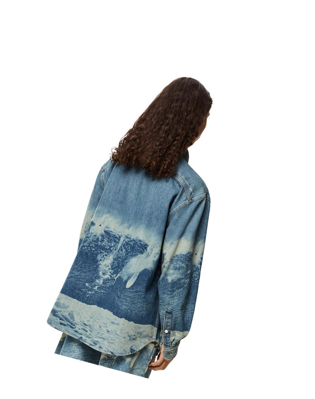 Loewe Surf print overshirt in denim Azules | NDKIV-7641