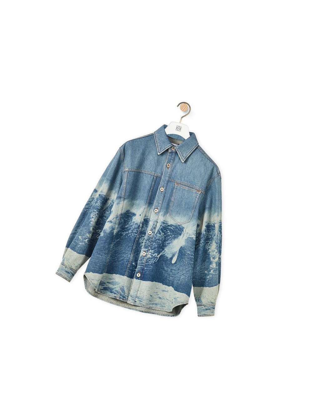 Loewe Surf print overshirt in denim Azules | NDKIV-7641