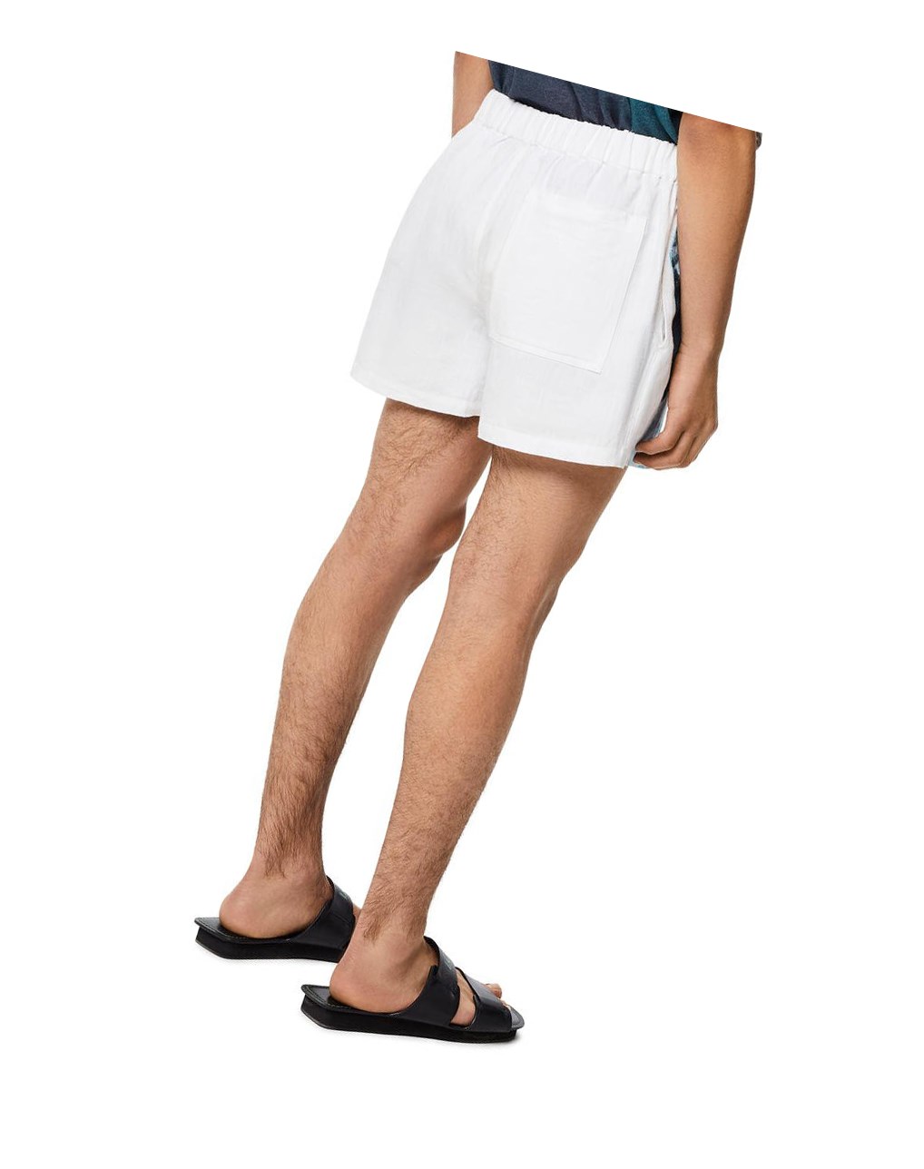 Loewe Surf print short pants in linen Blancos Azul Marino Azules | HMVDN-7890