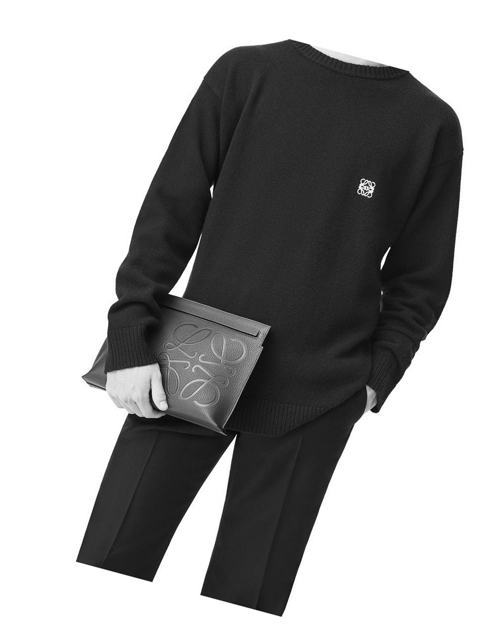 Loewe T Pouch in grained calfskin Azules | EBVOR-4697