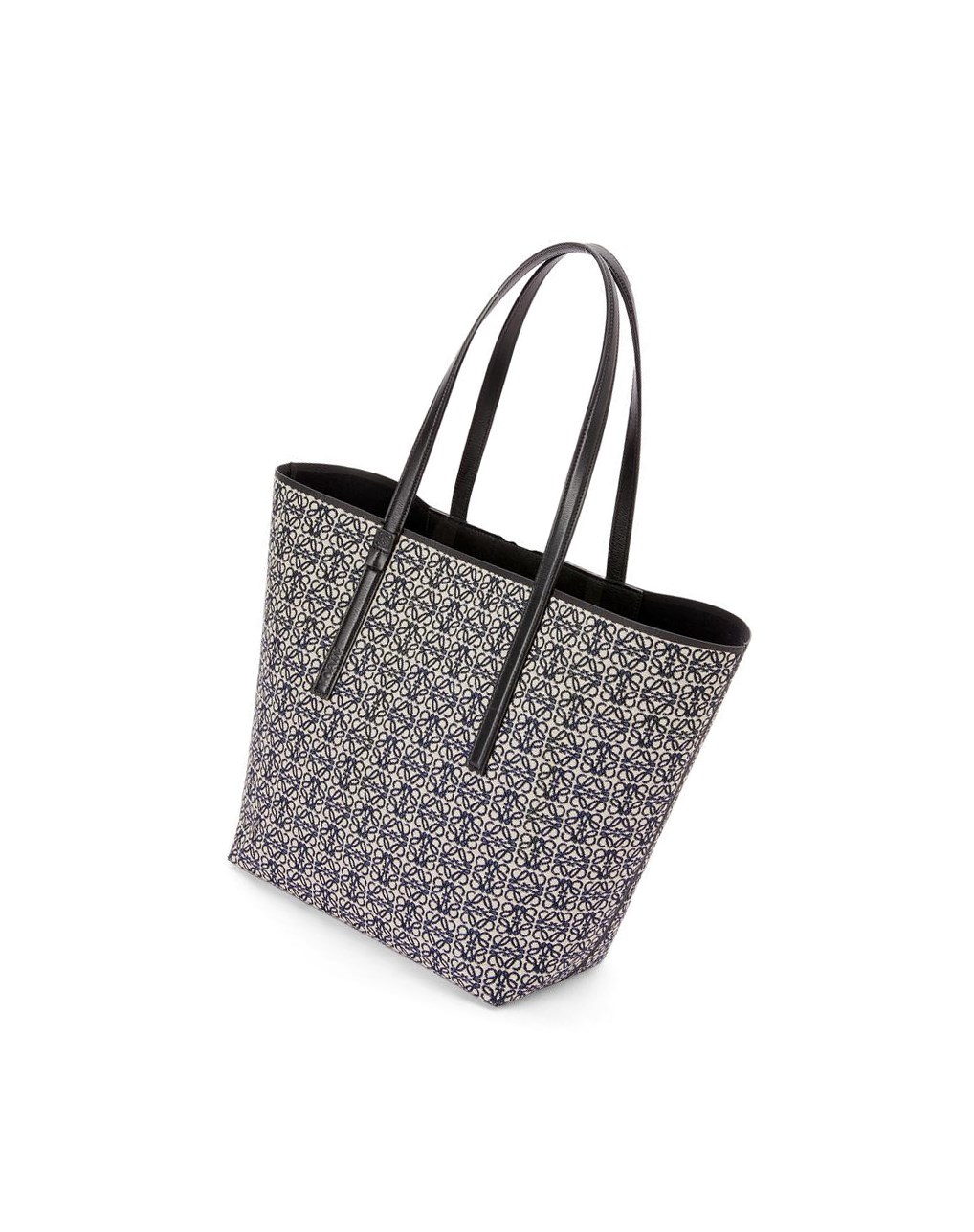 Loewe T Tote bag in Anagram jacquard and calfskin Azul Marino Negros | OBSWH-4725