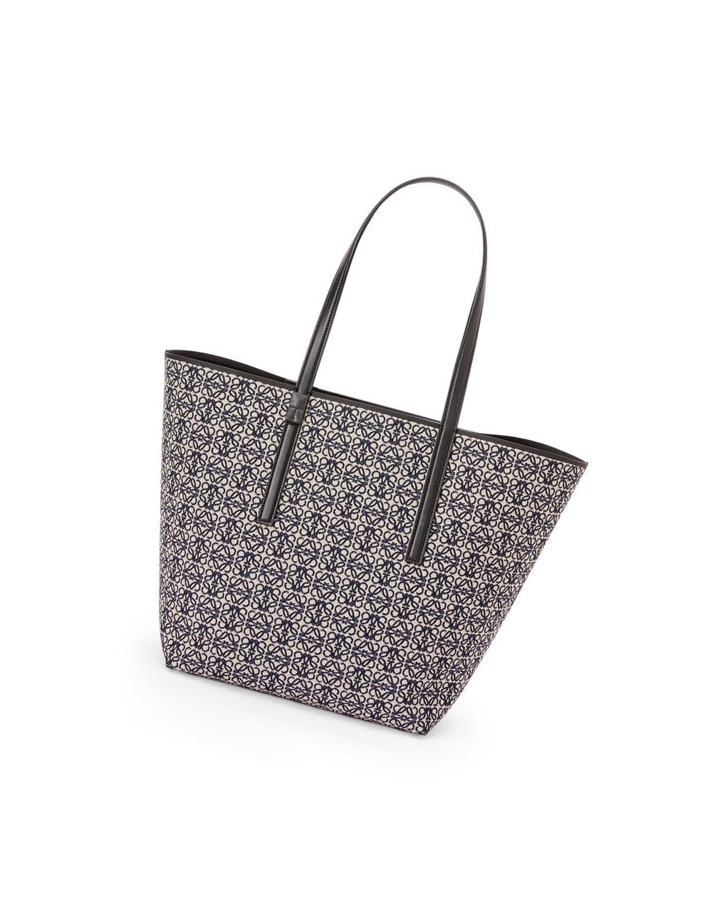 Loewe T Tote bag in Anagram jacquard and calfskin Azul Marino Negros | OBSWH-4725