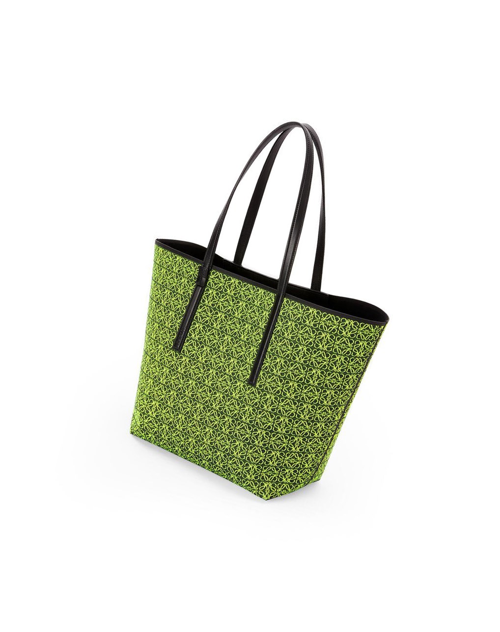 Loewe T Tote bag in Anagram jacquard and calfskin Amarillos Azul Marino Oscuro | PDUZS-6904