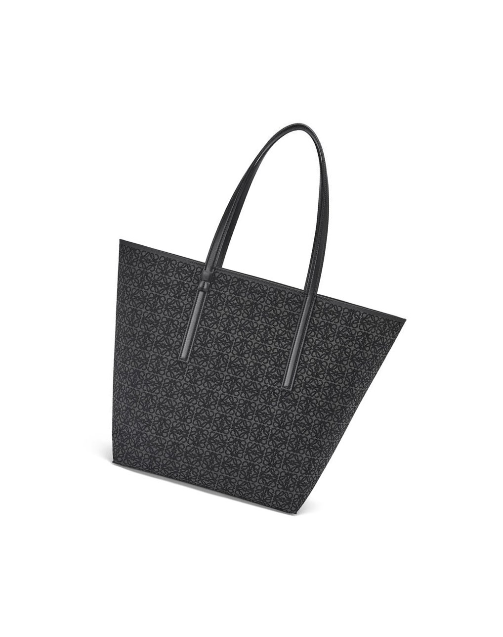 Loewe T Tote bag in Anagram jacquard and calfskin Negros | QWKIG-7981