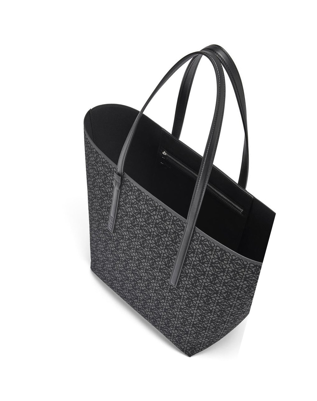 Loewe T Tote bag in Anagram jacquard and calfskin Negros | QWKIG-7981