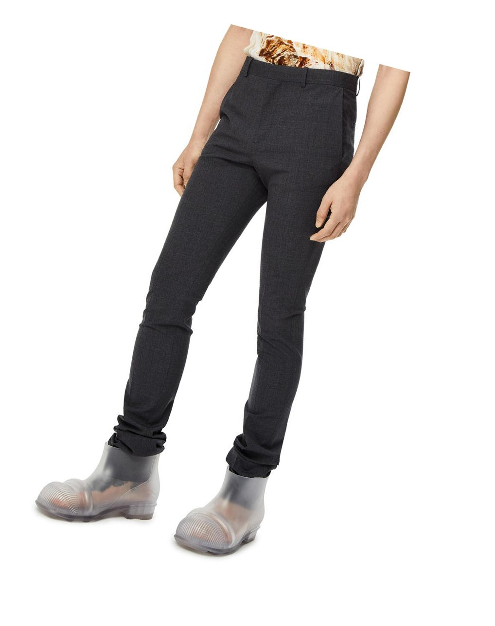 Loewe Tailored skinny trousers in wool Charcoal | LJCVD-4375