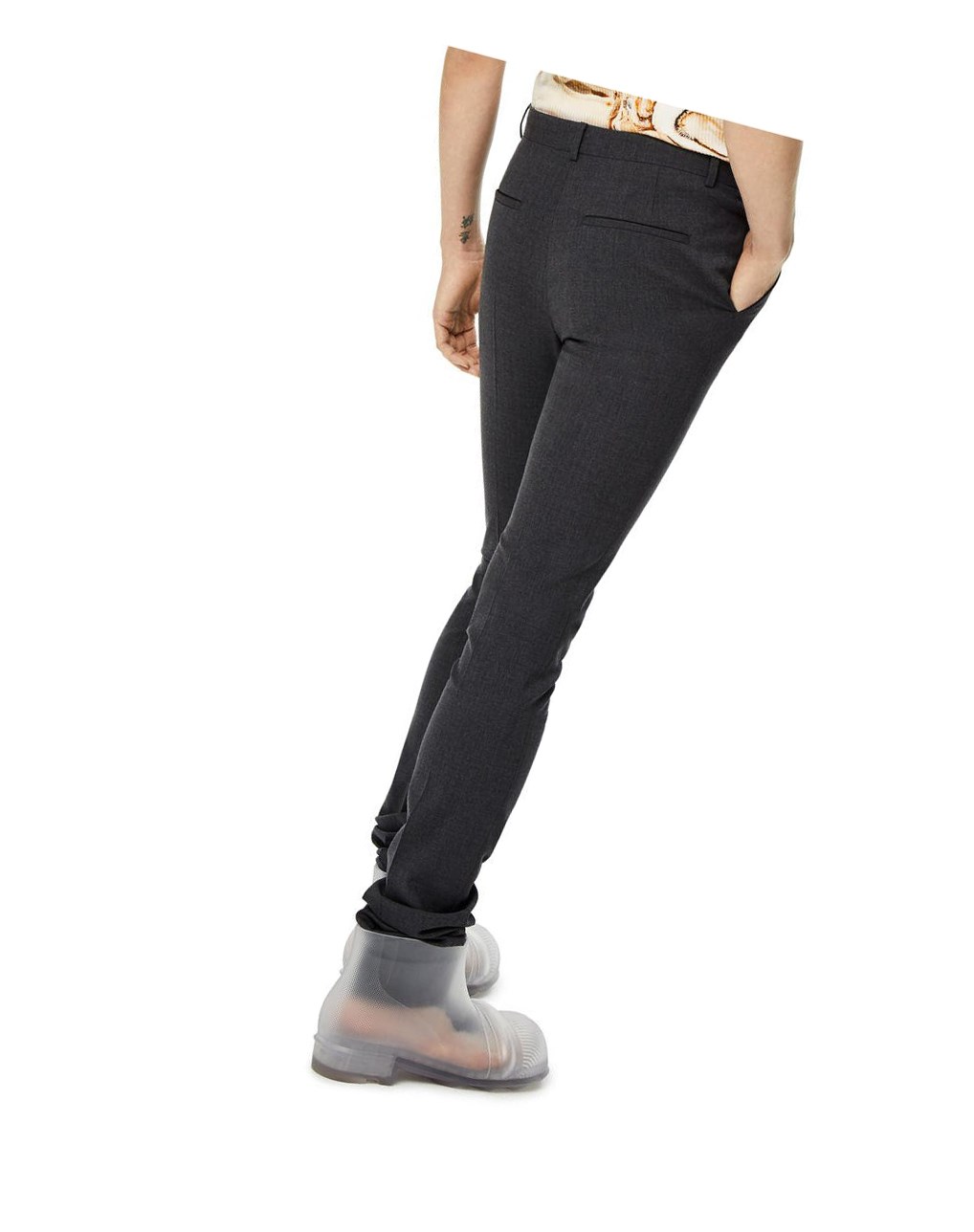 Loewe Tailored skinny trousers in wool Charcoal | LJCVD-4375