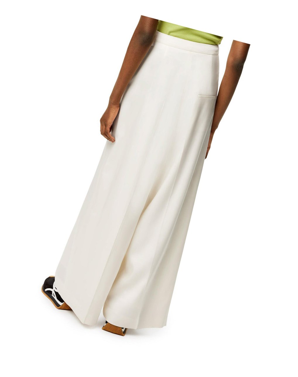 Loewe Tailored trousers in wool and silk Ivory | SZITP-4623