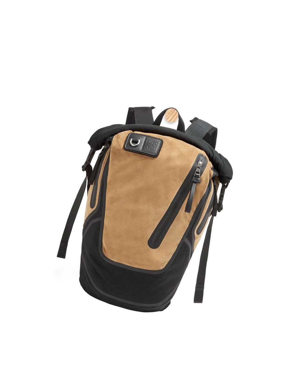 Loewe Technical backpack in recycled canvas and suede Negros Dorados Oscuro | TRZAV-2654