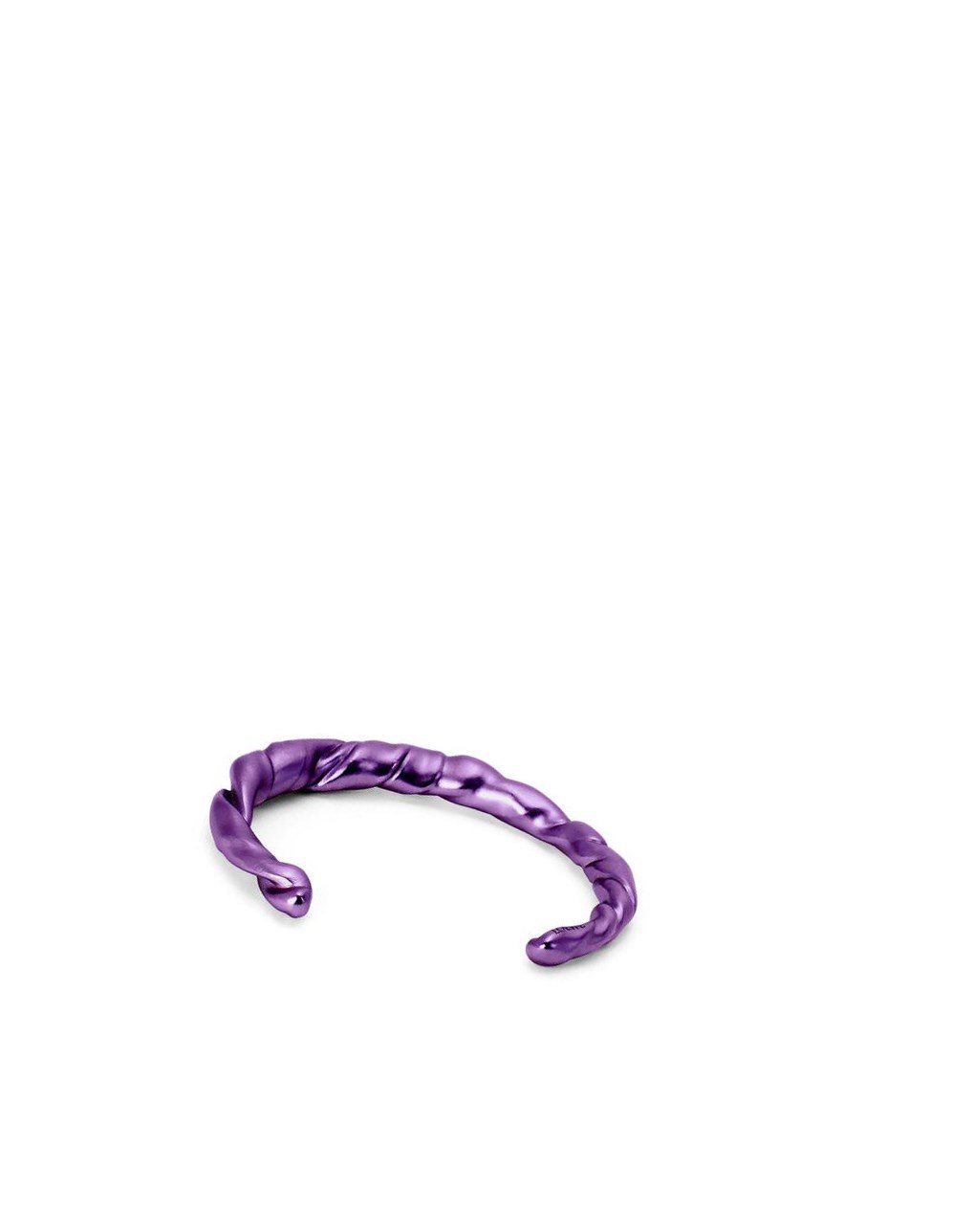 Loewe Thin nappa twist cuff in sterling silver Morados Oscuro | LDQTR-1053