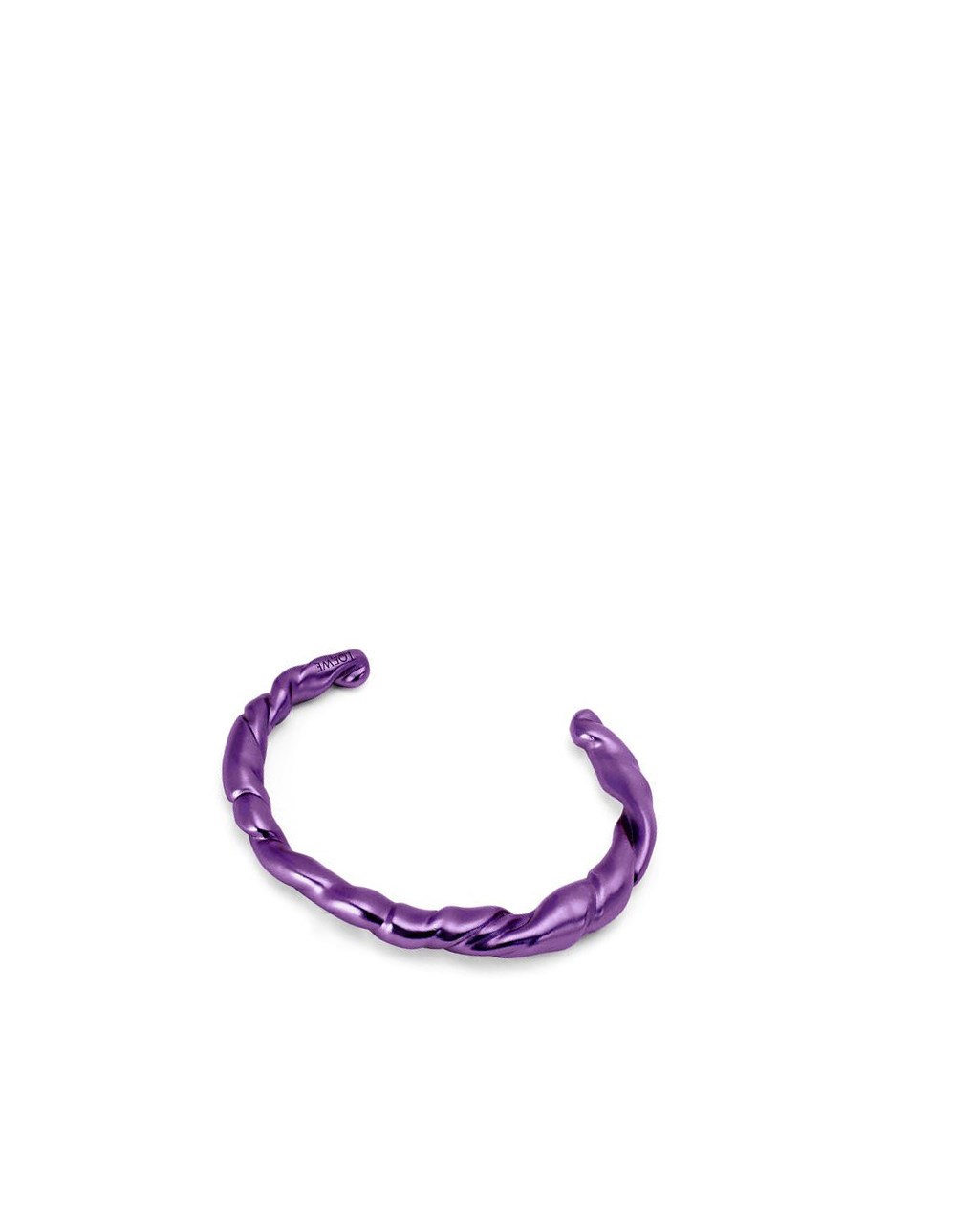 Loewe Thin nappa twist cuff in sterling silver Morados Oscuro | LDQTR-1053