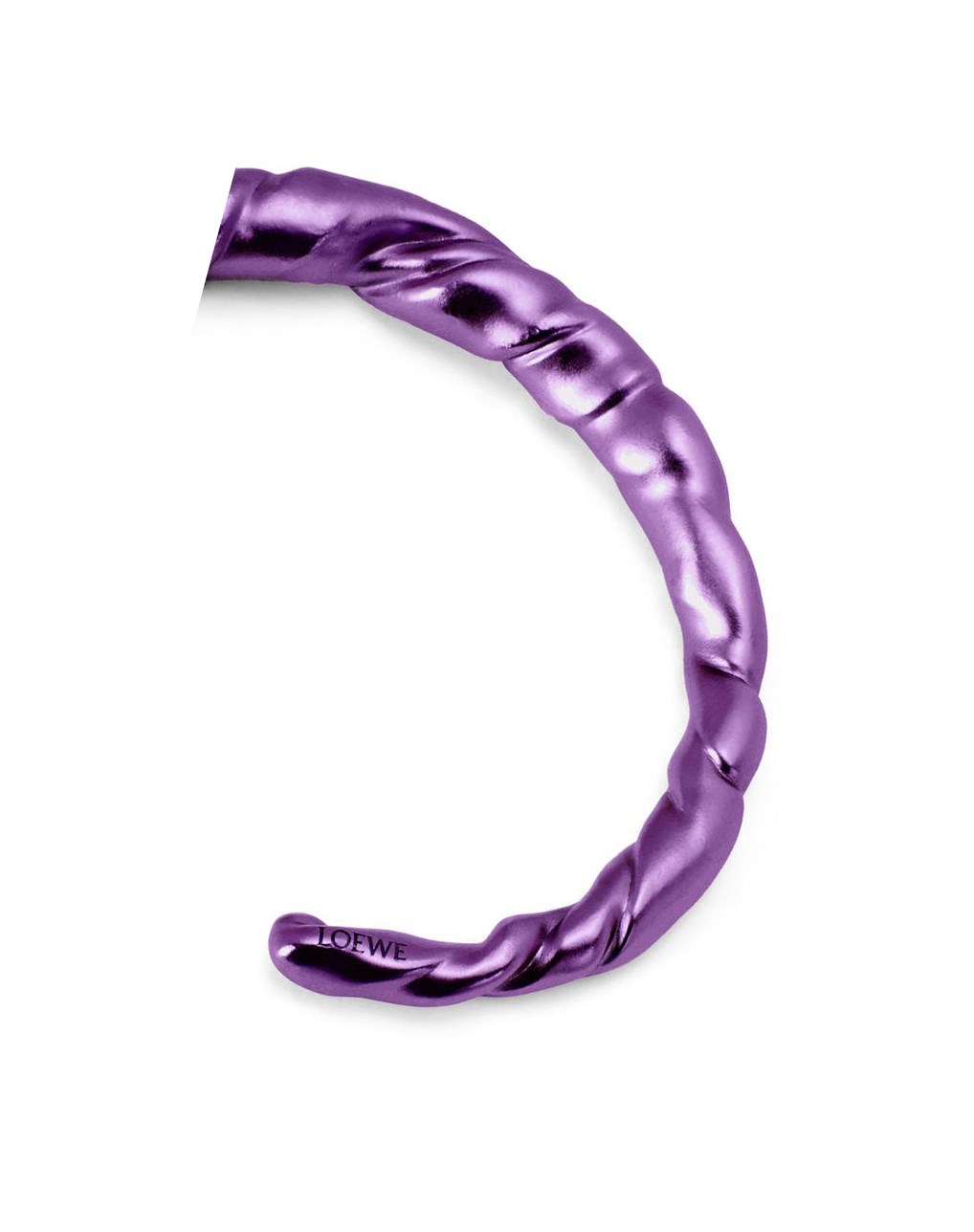 Loewe Thin nappa twist cuff in sterling silver Morados Oscuro | LDQTR-1053