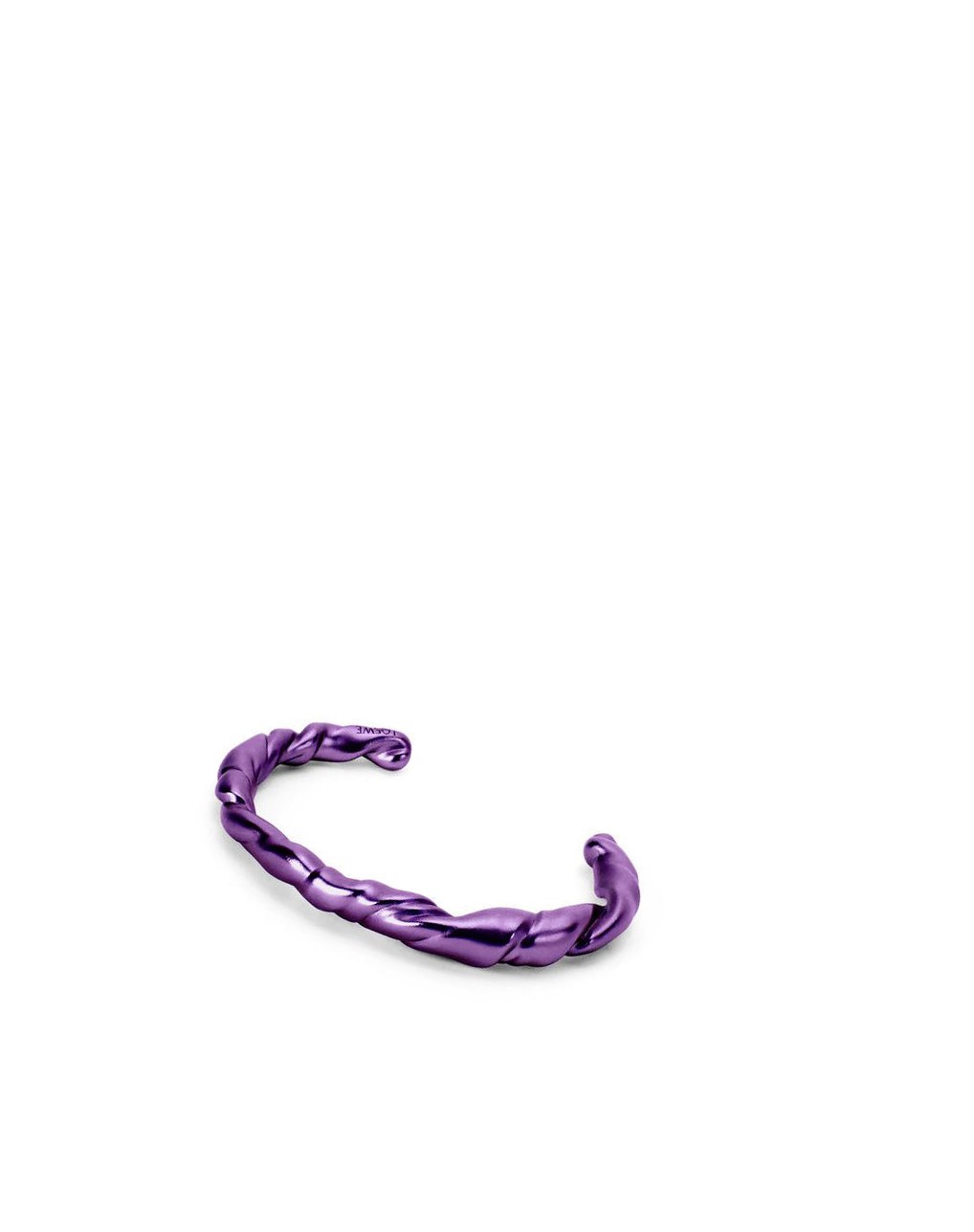 Loewe Thin nappa twist cuff in sterling silver Morados Oscuro | LDQTR-1053