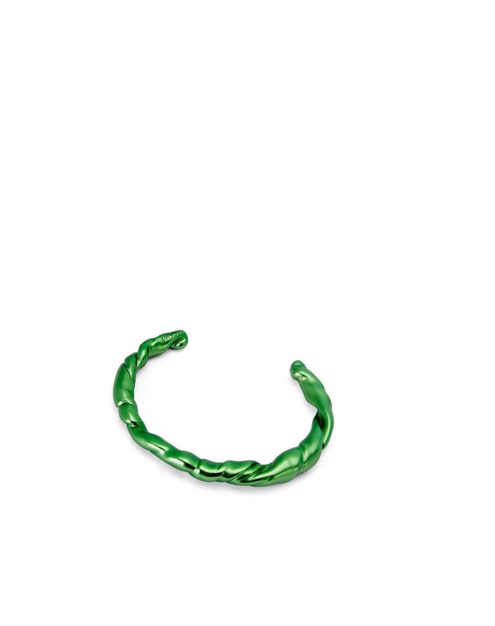 Loewe Thin nappa twist cuff in sterling silver Verdes Oscuro | LKNST-0856
