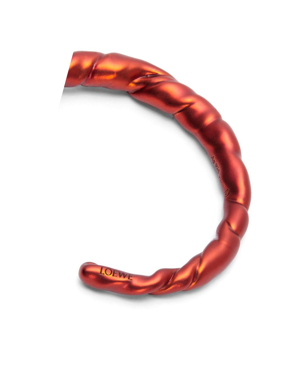 Loewe Thin nappa twist cuff in sterling silver Rojos Naranjas | OWFEC-9078