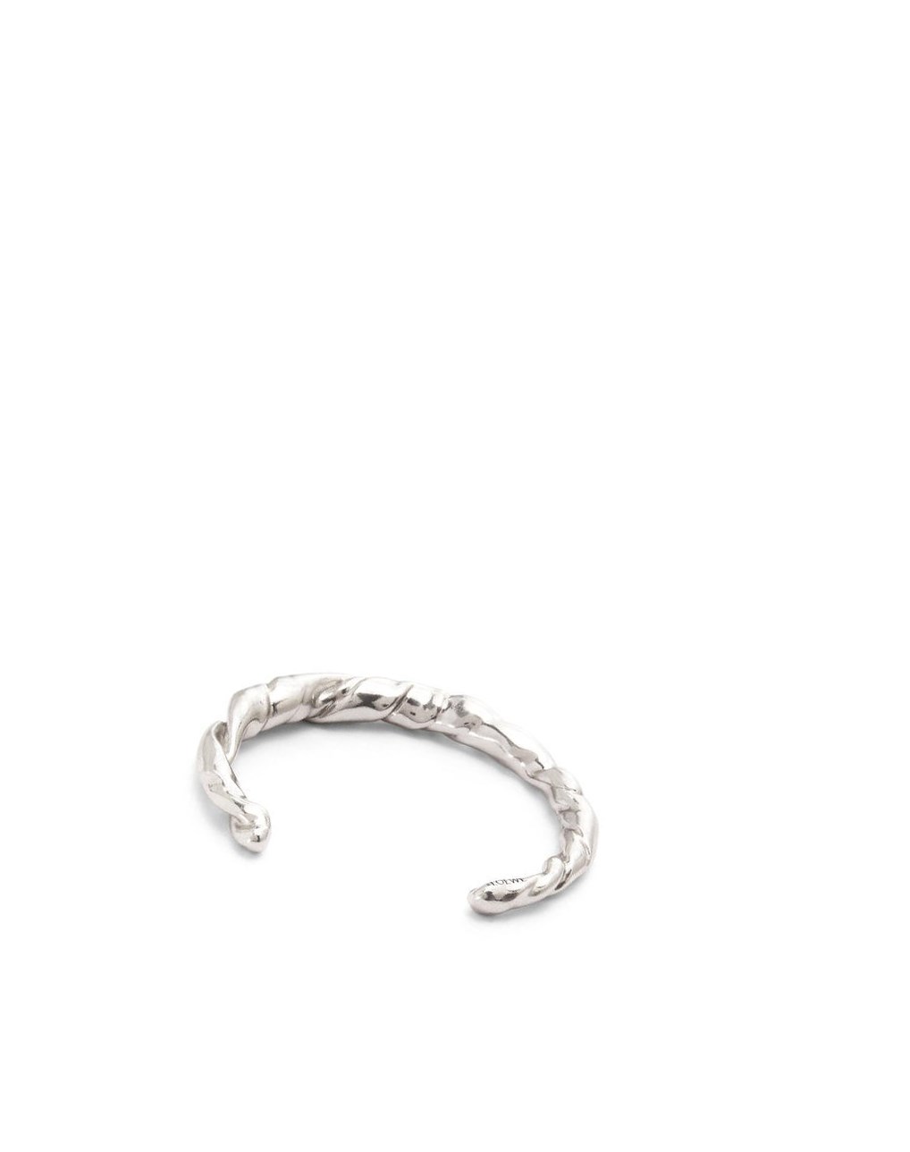 Loewe Thin nappa twist cuff in sterling silver Plateados | PBUWC-4381