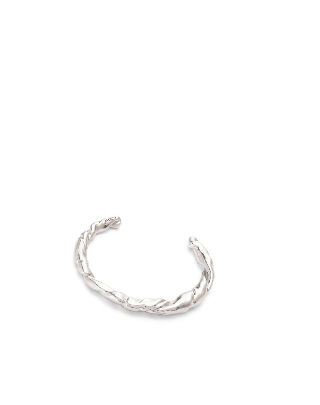 Loewe Thin nappa twist cuff in sterling silver Plateados | PBUWC-4381