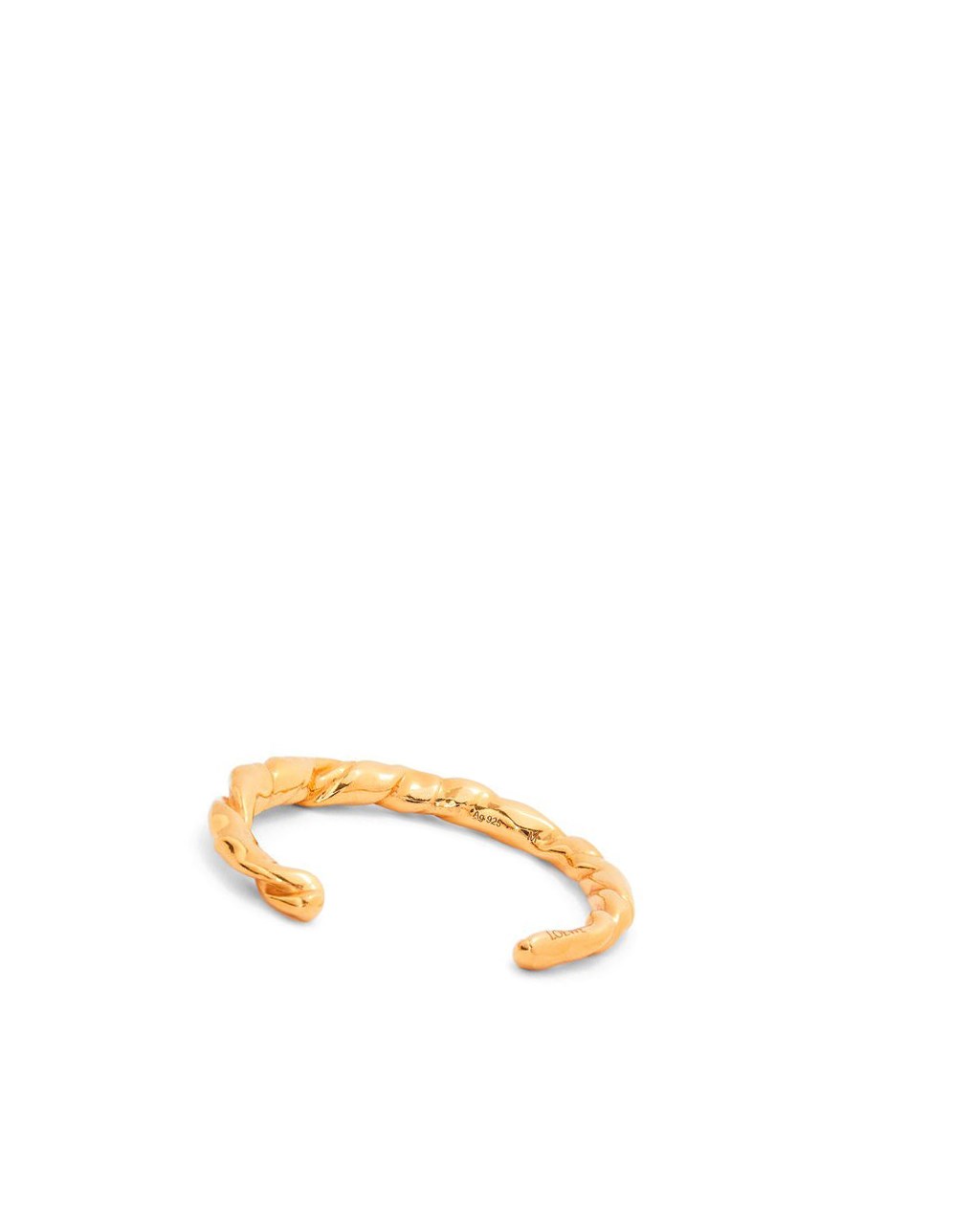 Loewe Thin nappa twist cuff in sterling silver Dorados | QOLJP-9846