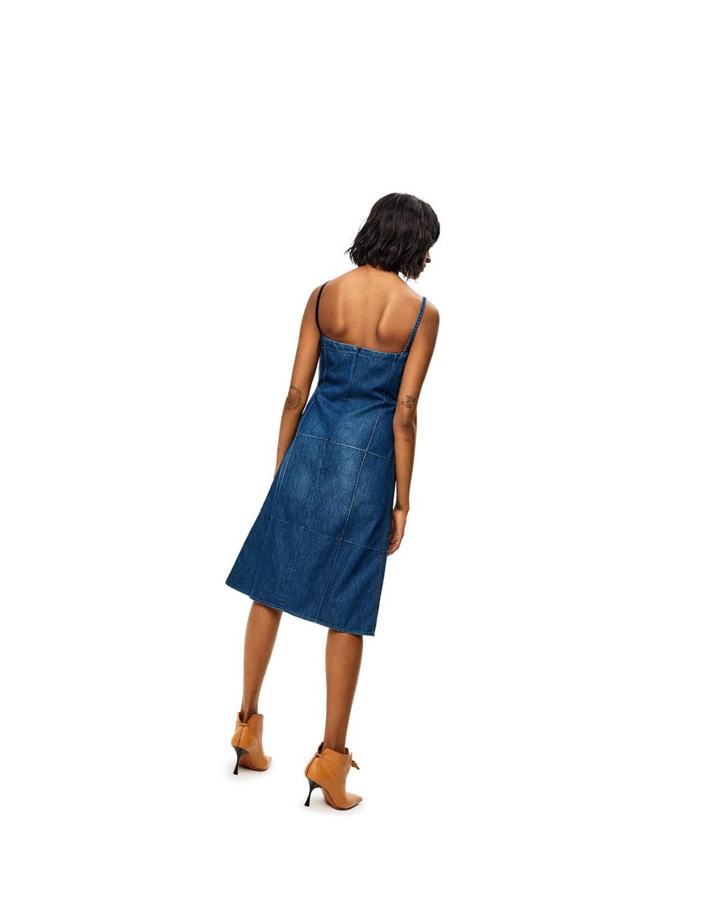 Loewe Tiras dress in denim Washed Denim | SNCZR-4760