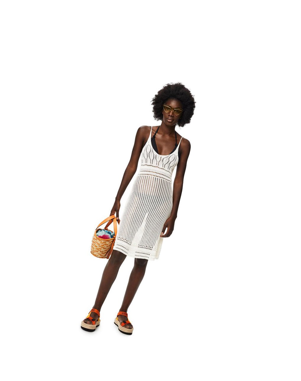 Loewe Tiras dress in viscose Off-white | XWMEY-2196