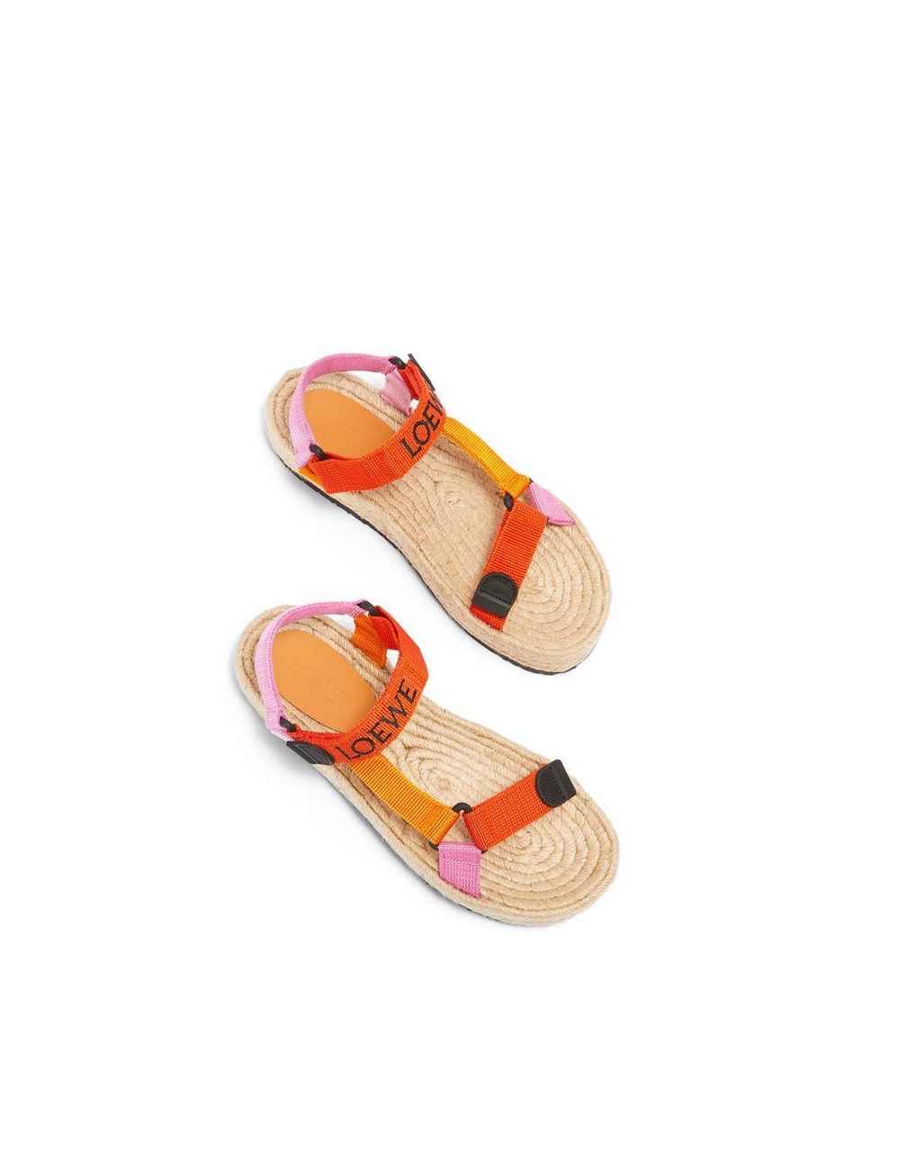 Loewe Tiras espadrille in nylon Naranjas Multicolor | IEPZA-0251