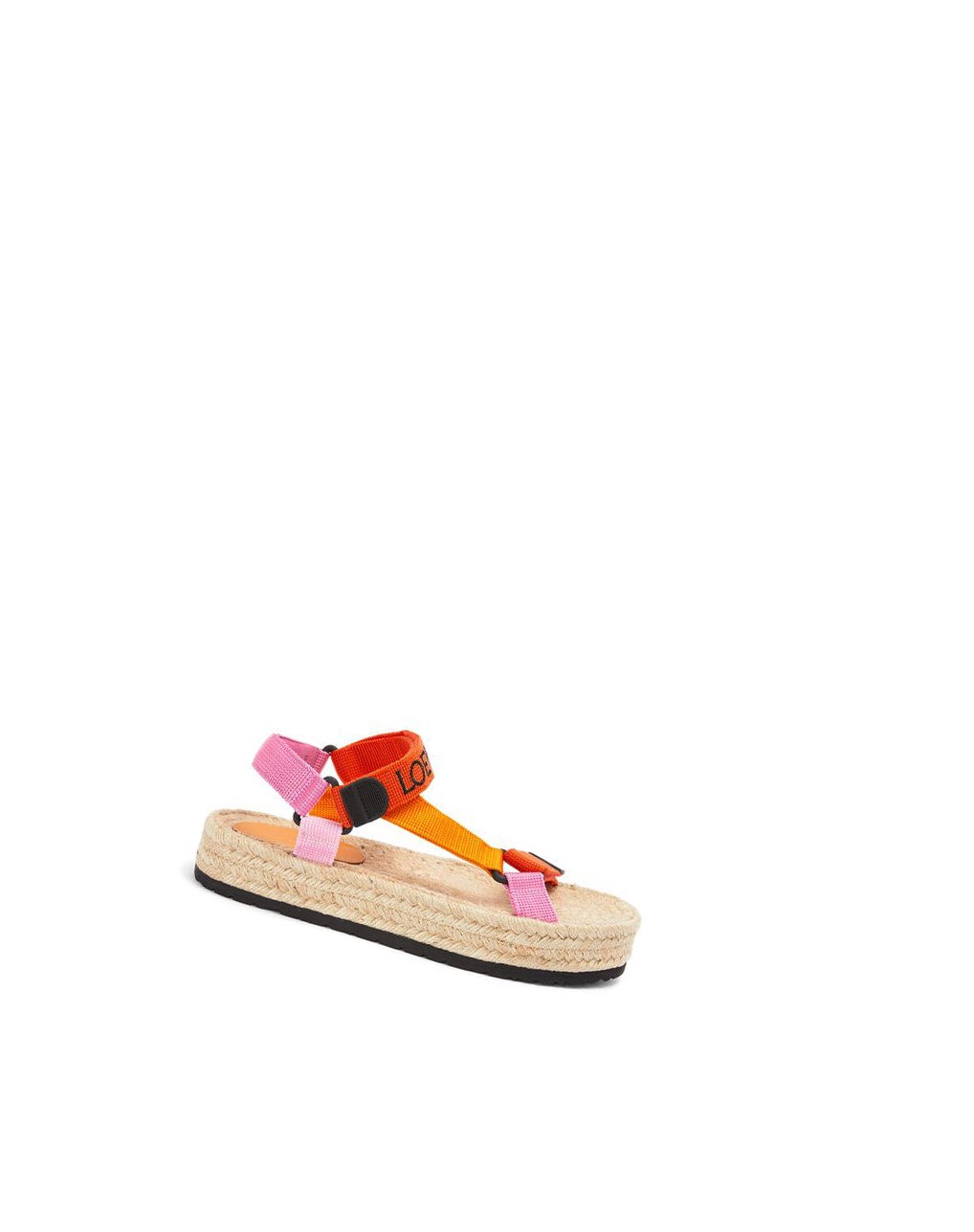 Loewe Tiras espadrille in nylon Naranjas Multicolor | IEPZA-0251